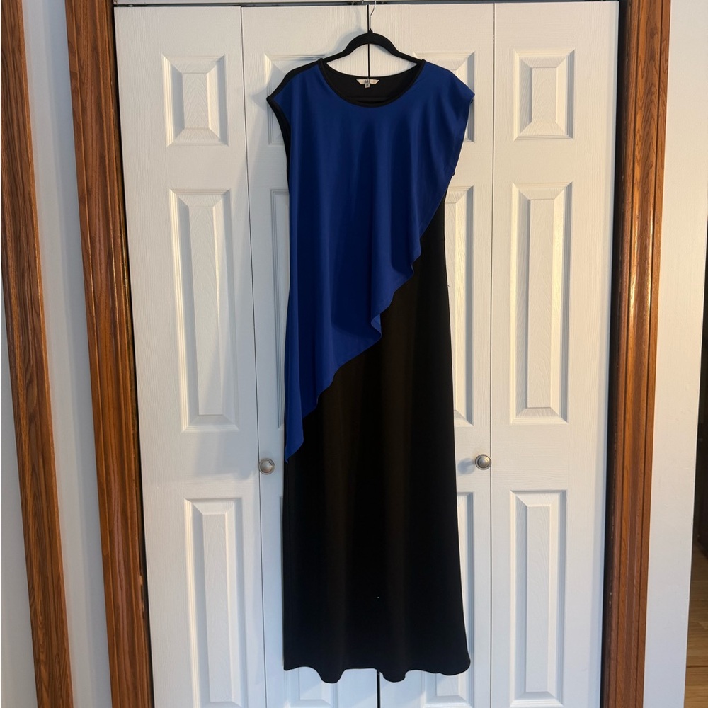 AND Asymmetrical Dress in Blue and Black